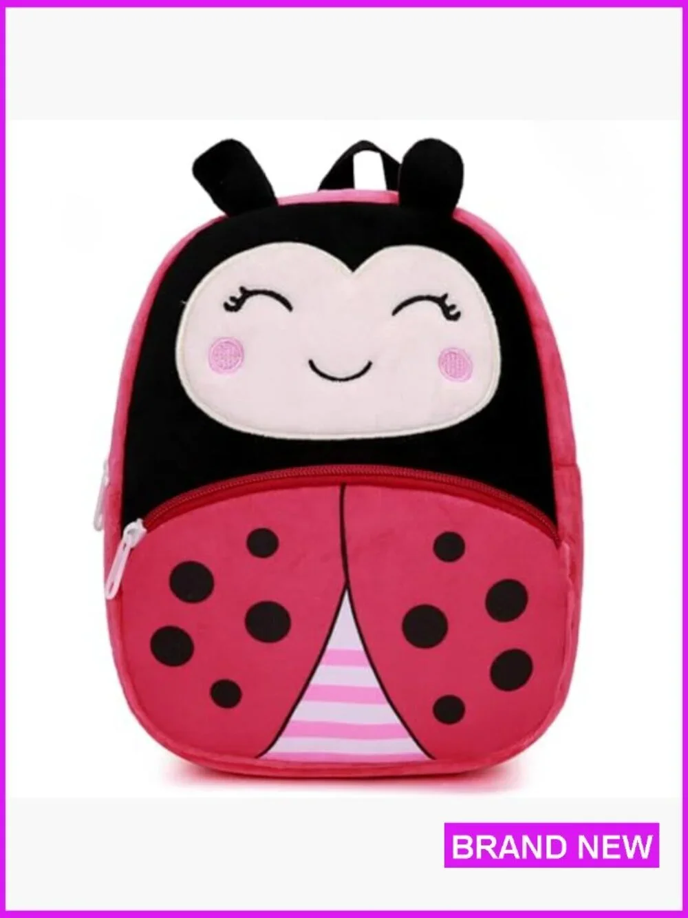Plush Zoo Animal Backpack Fun Cartoon Design Adjustable Straps Daypack